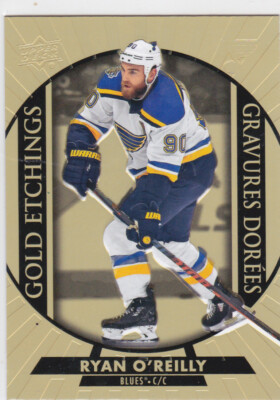20/21 TIM HORTONS...RYAN O'REILLY...GOLD ETCHINGS...CARD # G-7...BLUES