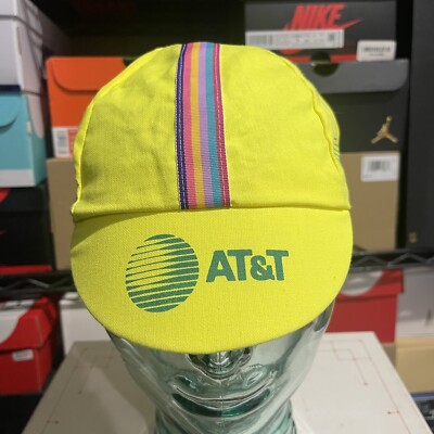 Vintage Running Cycling Hat Los Angeles Marathon VI AT&T Yellow Cap Hat  Promo