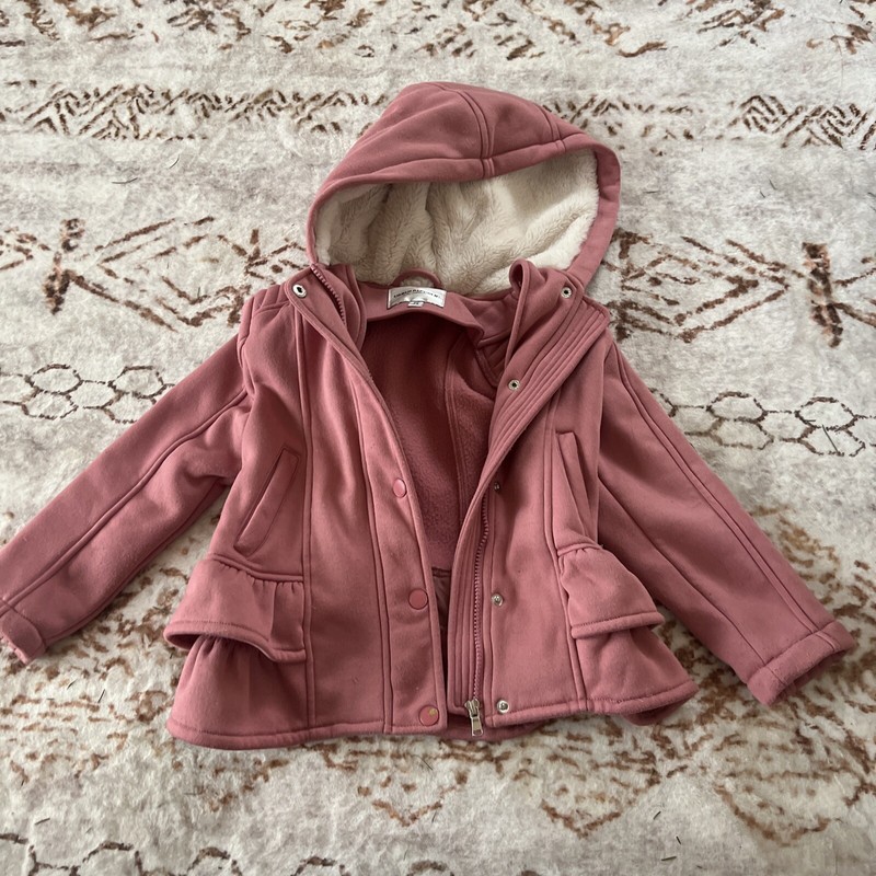 Urban Republic Pink Fleece Hooded Winter Jacket Girl's 5/6