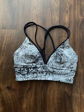 Lululemon Pushing Limits Bra Serigraph Starlight Black Multi/Black Size 4
