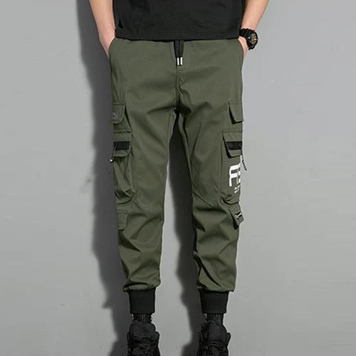Men Black Cargo Pants Multi-Pocket Streetwear Harem Joggers Casual Trousers M-4X - Bild 13 von 13