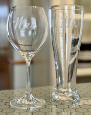 Mr. Mrs. Wedding Glasses for Beer, Wine BEAUTIFUL NEW