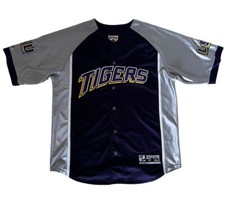 Zephyr Off Field LSU Baseball Jersey Tigers Eye Back Size 40 Purple Gold Silver