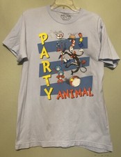 Thing 1 Thing 2 Universal Studios Dr Seuss Party Animal Medium T-Shirt Lt Blue