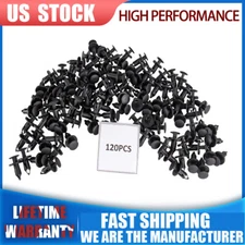 120Pcs Car 8mm Hole Plastic Rivet Fastener Fender Bumper Push Clips Retainer New