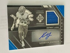 KERRYON JOHNSON 2019 MAJESTIC PLAYER-WORN AUTO 37/99 LIONS 