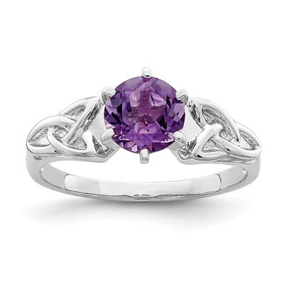 Silber Amethyst Keltische Dreifaltigkeit Ring QR7039