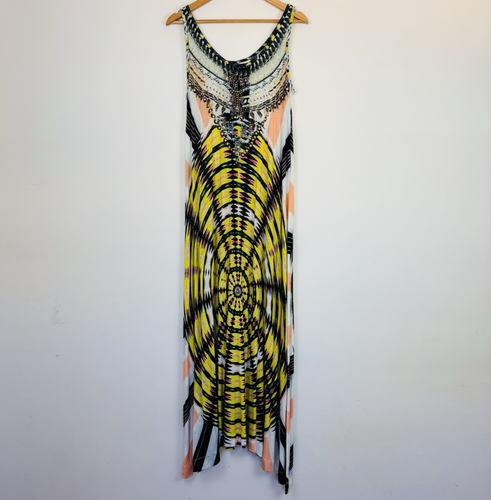 Camilla Maxi Dress Embellished Vortex Modal Tank Round Neck Relaxed Fit