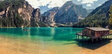 Landscape water lake mountains south tyrol nature Custom Gaming Mat Desk