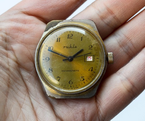 1960's RUHLA Vintage GERMAN Mechanical Wristwatch Date - Picture 3 of 6