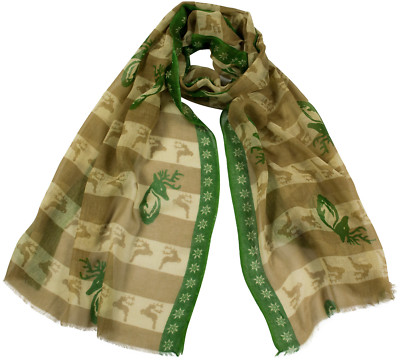 Trachtenschal Sand Grün Green Hirsch Stags Dirndl Scarf Schal Unisex