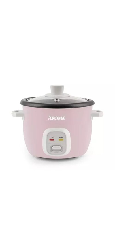 4-Cups (Cooked) / 1Qt. Rice & Grain Cooker Aroma Housewares (ARC-302NGP), Pink