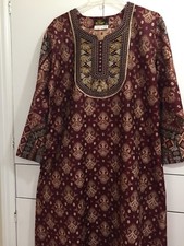 Maxi abito donna lungo sdraio paisley indiano ricamato azteco abaya galabeya 