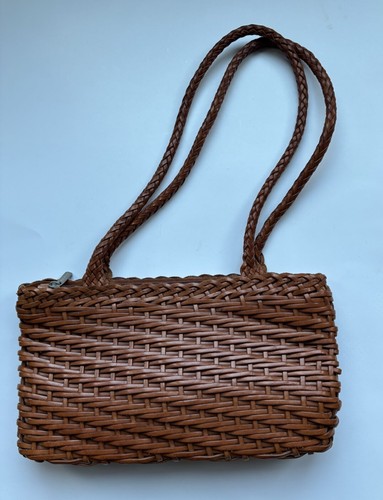 Ellepi Vintage handgefertigte italienische Handtasche geflochten Karmelleder mittelgroß Schulter - Bild 12 von 14