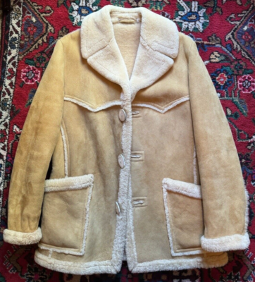 Sawyer of Napa Saks Fifth Avenue Shearling Coat 38 Mens Sheepskin