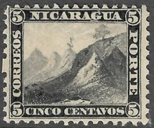 Nicaragua Scott 5 F/VF Mint No Gum Issued 1869.