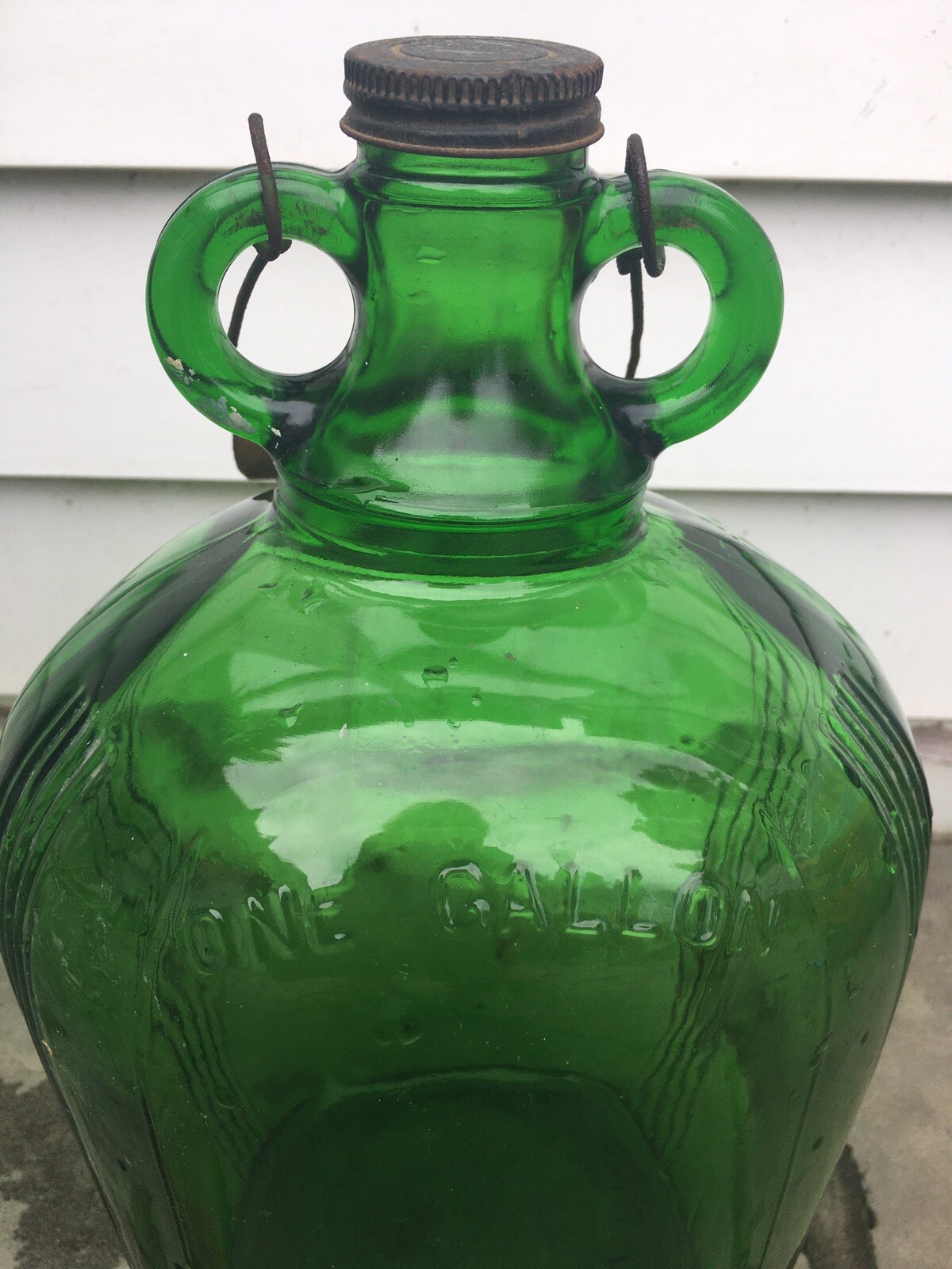 EMPTY D'AGUIAR'S Green Glass Ginger Wine Bottle With 