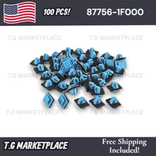 100: Blue Rocker Moulding Grommet Clips With Sealer Fits Hyundai Kia 87756-1F000