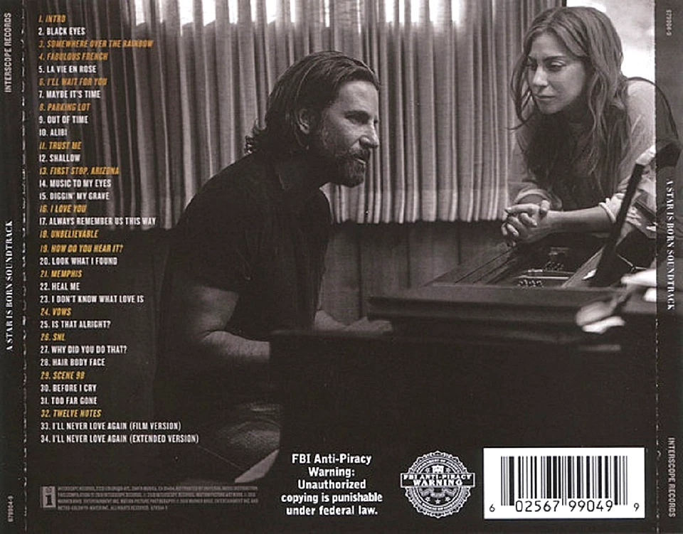 A Star Is Born Soundtrack Lady Gaga CD - Near Mint Condition & Free Shipping Foto 2 de 3