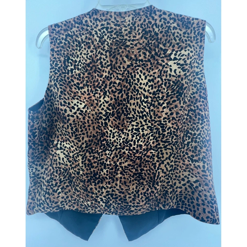 Жилет женский Chic Designs леопардовый принт на молнии спереди размер M ретро жилет для животных. - Изображение 3 из 4