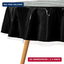 sancua Clear Plastic Table Cover Protector Vinyl Round Tablecloth 60 Inch  Wate
