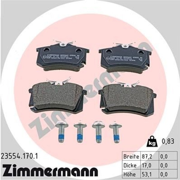 Zimmermann BremsbelÄGe VW Golf Passat Seat Leon Skoda Fabia Octavia Audi A3 A4-image