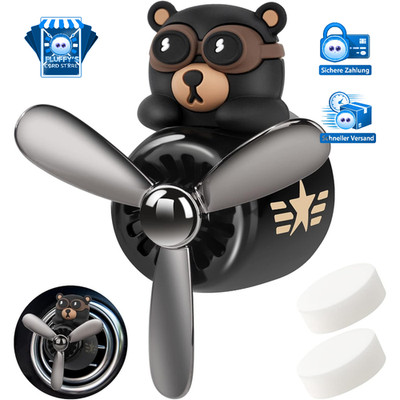 Auto Diffuser Cartoon Bär Pilot Lufterfrischer Vent Clips mit 2 Aromatherapie