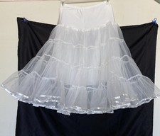 Vintage Style White Tulle Petticoat / Crinoline Skirt VG Condition