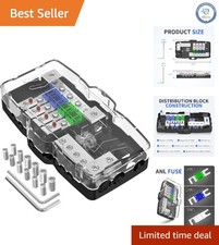 4-Way MIDI Mini-ANL Fuse Block - 80A Fused Power Distribution for Audio Systems