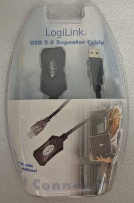 LogiLink USB Repeater Kabel USB aktiv Verstärker Kabel 5m schwarz Verlängerung