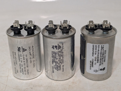 (3) 30µF, 370-400VAC capacitors: ECCOLL II 325P306H37N30N4X, Nuintek RNV-40H3005