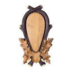 Ecusson de bois pour trophée de daim. Bouclier. Massacre. 45x25cm 031302