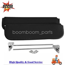 Fits 1955-1959 Chevrolet Chevy Gmc Truck Black Sun Visors Wchrome Brackets Pair
