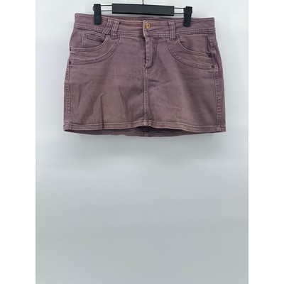 SUBLEVEL Women's Purple Denim Five-Pocket Extra Mini Skirt SZ L