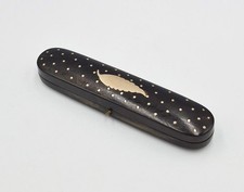 FINE GEORGIAN GOLD INLAID PIQUEWORK TOOTHPICK CASE c1800