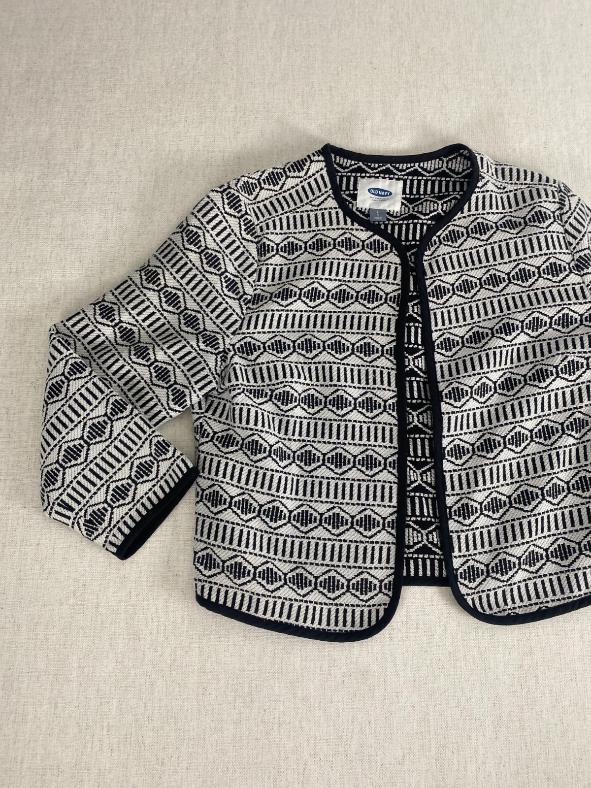 Old Navy Basic Jacket Womens Large Black White Ge… - image 4