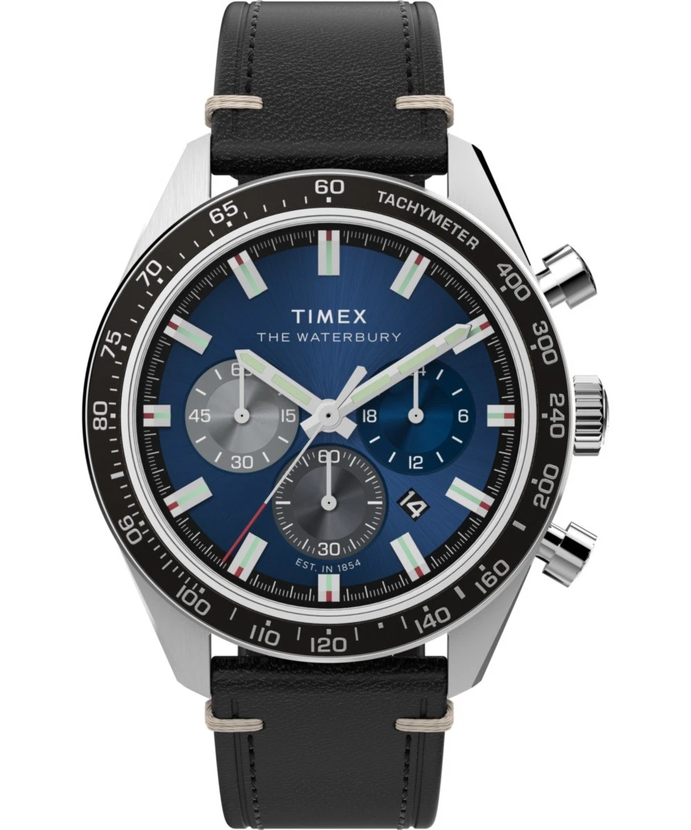 TIMEX Orologio analogico da uomo con quadrante rotondo blu e cinturino in acciaio inossidabile argentato resistente all'acqua - TWEG18420