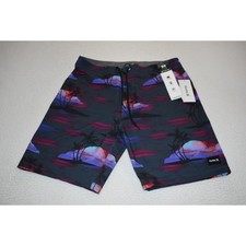 Hurley Phantom Swimming Board Shorts Mens Size 30 Gray Purple Tropical NEW
