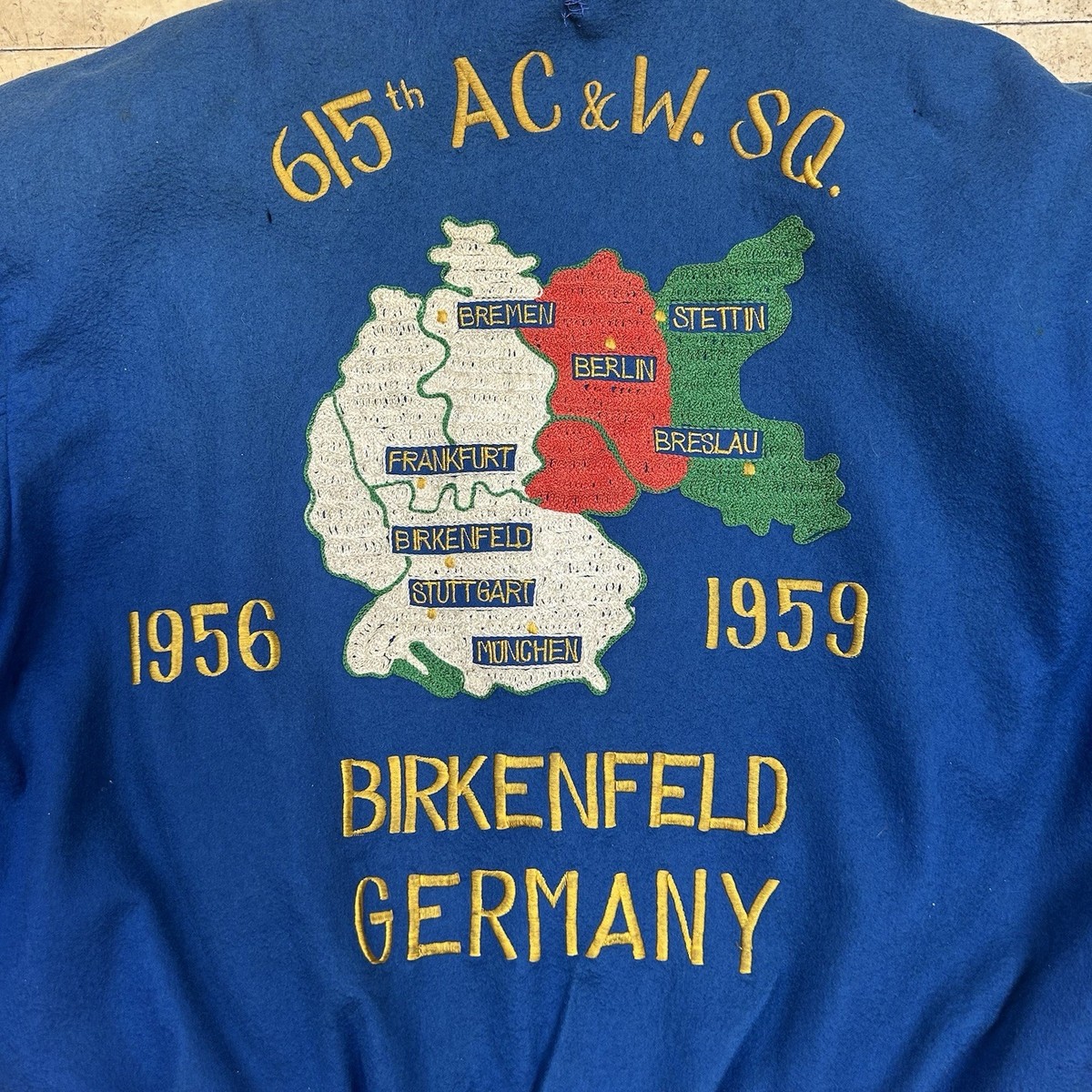 Vintage 1950's Germany MED Souvenir Jacket Post WW2 Air Force