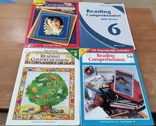 4 reading and comprehension books, grades 5-8