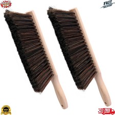 Soft Bristle Hand Broom Wood Handle for Shop Bench 14" Foxtail Dusting Brush