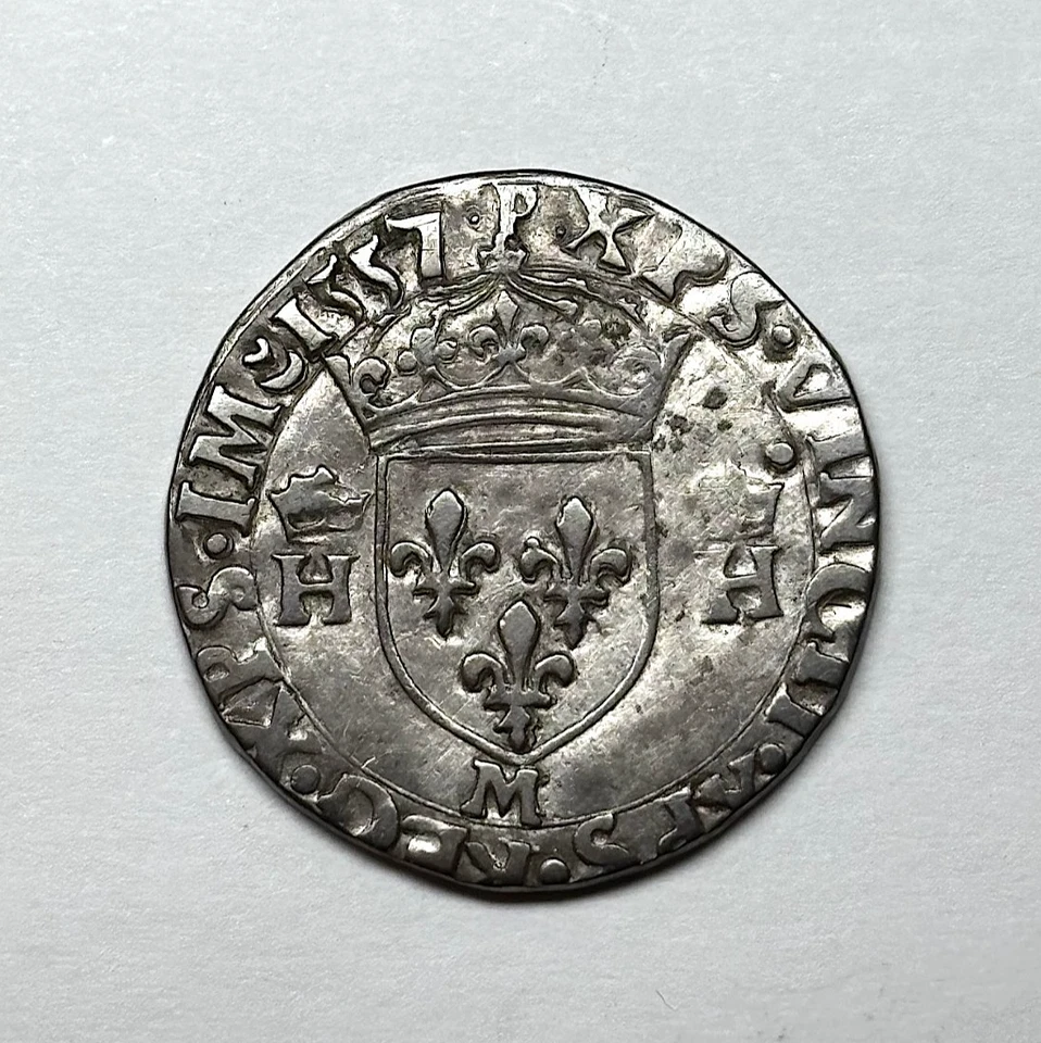 1557 France - AR Demi-Teston of Henri II, Toulouse Mint. - Image 2 of 2