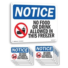 No Food Or Drink Allowed In OSHA Notice Sign Metal, Plastic, Decal 5 or 10 Pack