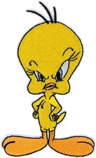 Patch - C&D Visionary Looney Tunes Sassy Tweety 2.75"x4.25" Iron-On Embroidered