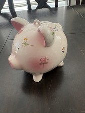 vintage floral piggy bank