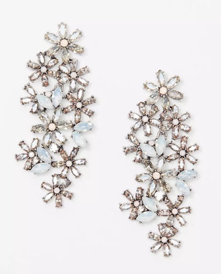 NWT Women's LOFT Silver Tone Snowflake Drop Earrings