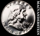 1961 Silver Franklin Half Dollar - Choice Gem Proof  Lustrous  #K2526