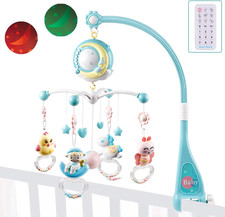 Giostrina Lettino Neonato, 4 in 1 Lettino Mobile Con Musicale Leggero, Proiettor