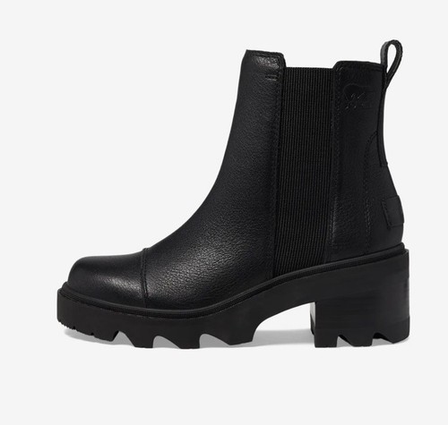 Sorel Joan Now wasserdichte Damen-Chelsea-Boots schwarz Leder runde Spitze Größe 5 - Bild 4 von 7