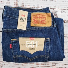 NWT Levi's 501 Original Straight Leg Jeans Mens 36x30 Blue Denim Button Fly